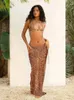 Women's Swimwear Sexy Leopard Print 3 Pieces Bikini Set 2024 Summer Beach Wear Triangle Bikinis Swimsuit With Skirt Cover-up A1554