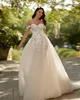 Ramię z 2024 sukien ślubnych koronkowe sukienki ślubne dla panny młodej seksowne tiul A Vestidos de Novia YD