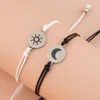 Pulseras de eslabones 2 PCS Acero inoxidable Te amo al sol Luna a juego Pomise Distancia Megnetic Heart Charm para amigos Pareja W