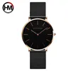 Chegada de 36 mm de ouro rosa preto preto simples bauhaus design Japão quartzo ladies aço inoxidável Ultra Thin Waterspert Women Relógios 210527272z