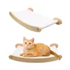 Cat Hammock Wall Mounted Climbing Shelf Set Wooden Shelf Perch With Scratching Post Premium Kitty Furniture For Sleeping Playing 240229