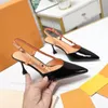 Blossom Slingback Pump Designers Kvinnor Sandaler 75mm 95mm 100% Real Leather Leather Sole Luxury Heels Sandaler Summer EU35-42 HEEL Women Loafers With Box Bowknot