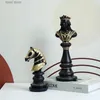 Obiekty dekoracyjne figurki Northeuins 30 cm Międzynarodowe figurki szachowe dla wnętrz król Królowa Knight Chess Statue Chessmen Home Deaktop Dekoracja T2