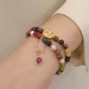 Charm Bracelets 비드 팔찌 우아한 가짜 인조 진주 투르 말린 여성용 다채로운 빈티지 디자인을 강화하기 위해 그녀를 향상시킵니다.