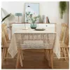 Crochet Hollow Tablecloth Home Decorative Rectangle Fabric Lace Beige Bedroom Coffee Table for Living Room Cover Cloth Mat 211103268g