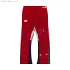Mens Jeans Pants Galleries Sweat Depts Speckled Letter Print Womens Couple Loose Versatile Casual Straight Graffiti Orange Gray Red J9ZU