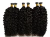 Grado 7a Capelli ricci crespi vergini mongoli vergini italiani Fusion Stick I TIP Estensioni dei capelli umani Afro Kinky Curly H2321477