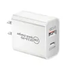 25W PD Typ USB C QC3.0 Dual Port Schnellladegerät PD 20W Typ-C USB QC 3.0 Schnelllade-Reiseadapter für iPhone Samsung