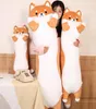 Grand animal doux Shiba Inu en peluche poupée oreiller doux chien jouets en peluche oreiller long pour garçons filles cadeau d'anniversaire 51 pouces 130 cm DY100307542642