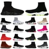 Designer sock shoes men women Graffiti White Black Red Beige Pink Clear Sole Lace-up Neon Yellow socks speed runner trainers flat platform sneakers casual 36-47