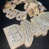 Luksusowe białe złoto spersonalizowany moissanite Diamond Number Naszyjnik Naszyjnik