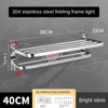 4050CM 304Stainless Steel Folding Movable Bath Towel Shelf Polished Bathroom Rack Holder Storage Hook Accessories 240304