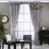 Chenille jacquard silver blackout gardin för sovrum modern blind tyg grå draperier för vardagsrum fönster anpassad storlek300h