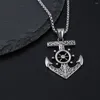 Pendentif Colliers Vintage Bateau Ancre Hommes Collier Viking Nautique Voilier Hipster Personnalité Gothique Hip Hop Accessoires