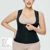 Femmes taille ventre Shaper formateur fitness retenue mise en forme vêtements haut avec boutons réglables double taille transpiration serrage et ceinture