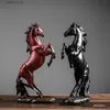 Objetos decorativos estatuetas estilo europeu escultura de cavalo resina estátua de animal decoração lembrança presente sala de estar escritório estudo decoração de mesa t240309