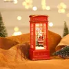 装飾的なオブジェクトの図形の新しいクリスマスデコレーションのインテリア高齢の電話ブース小さなオイルランプシーンレイアウト照らされた装飾トイギフトT24