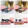 luxury Fashion Miu Designer Oval Frame Sunglasses Womens Anti-radiation UV400 Personality Mens Retro Glasses Plate Grade High Value 2024