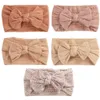 5Pcs Lot Cable Bow Baby Headband Soft Elastic Print Nylon Headbands Set Turban born For Children Hair Accessories W220316270P