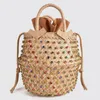 Evening Bags Summer Women Crystal Embellished Tote Bag Rainbow Bucket Women's Shoulder Handbags 2024 Purses Diamond
