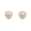 Boucles d'oreilles Version coréenne du Simple rétro en forme de coeur Simulation perle douce fille sauvage accessoires de mariage/fête