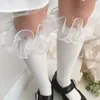 Femmes chaussettes Streetwear Trendy Gnee High pour filles en dentelle uniforme Hosiery Lolita JK Long Stockings Calf