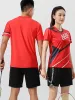 Polos Table Tennis Clothes Set Couple Printing Men Sports Quick Drying Breathable Competition Team Uniforms Women Badminton Clothing