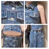 Ensembles de vêtements Summer Fashion tenue pour les enfants Girls Denim Jacques sans manches et pantalons en jeans Set Tens Young Girl