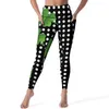 Dameslegging Blauw Wit Polka Dot Yogabroek Zakken Vintage Patroon Sexy Push Up Esthetische Sportlegging Rekbaar