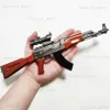 Pistool Speelgoed 2023 Nieuwe Mini Legering AK47 M416 Sniper Rifle Afneembare Machinepistool Model Metalen Pistool Wapen Speelgoed Pistool jongens Collectie Geschenken T240309