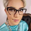 Sonnenbrille 2024 Cat Eye Brillenrahmen Frauen TR90 Anti Blue Light Gläser Europäische und amerikanische flache Spiegel Myopie