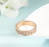 Sterrenring liefdesringen nagel Ring ontwerper voor dames Titanium staal rosé goud verzilverd met volledige diamant voor Man Ringen bruiloft Verloving gif