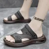 Sandales masculines décontractées confortables Soft 824 amortissant les pantoufles en cuir authentiques Roman Summer Outdoor Beach 576