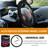 Stuurwielhoezen Verwarming Autohandgreep Mouw Snelle opwarming Winter Hand Tangle Cover Verwarmd Ontwerp Gratis Auto 12V Accessoire U6L1