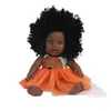 Babydoll da 12 pollici con vestiti giocattolo come regalo per bambini con capelli ricci neri africani 240306