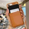 Projektant foneCase iPhone 15 14 13 12 11 EBELE CASE MĘŻCZYZNA KOBIETA LISTA KONETAazy z kartą kieszonkową Połączenie telefonu komórkowe Crossbody Cause Crossbody