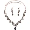 Luxury Bridal Jewelry Set Rhinestone Big Crysta Wedding Necklace Earring Set Women