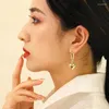Boucles d'oreilles pendantes pour femmes, mode coréenne, chaîne commune, épissage, clou d'oreille en forme de cœur, Vintage, argent 925, goutte d'aiguille, bijoux