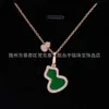 Designer Necklace VanCF Necklace Luxury Diamond Agate 18k Gold gourd necklace female green agate red chalcedony gourd chain plated with rose gold