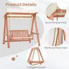 Camp Furniture Tangkula 2 Person Porch Swing With Canopy Wooden Patio Removable Cushion Sturdy Metal Hanging Chains Outdo