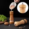 1 Pcs Manual Salt Pepper Wooden Mill Strong With Adjustable Ceramic Grinder Spice Pepper Salt Shaker For Kitchen Cooking Tools 240306