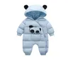 OLEKID invierno bebé traje de nieve panda de dibujos animados grueso cálido recién nacido niña mono niño traje de nieve bebé niño mamelucos monos Y200916524757