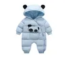 OLEKID Winter Baby Schneeanzug Cartoon Panda Dicke Warme Neugeborene Baby Mädchen Overall Kleinkind Schnee Anzug Baby Junge Strampler Overalls Y200916524757