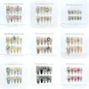 Handmade XS S M L Square False Nail Tips Glittery Rhinestone Press On Nails Y2K Reusable XXL Long Coffin Fake Nail 10pcs/set