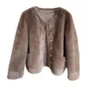 Milk Whispering~Warm Faux Mink Fur Thick Coat Women's 2023 Autumn/Winter New Plush Short Outer 503643