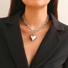 Pingente colares encantos corrente grossa com grande coração colar para mulheres na moda chunky gargantilha colar no pescoço acessórios 2024 moda jóias