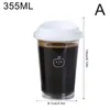 Water Bottles Cute Bottle For Coffee Juice Milk Tea Kawaii Plastic Cold Cups With Lid Straw Portable Reusable Drinking Bpa F B2q1