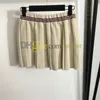 Women Knitted Skirts Letter Print Designer Dress Spring Summer Elastic Waist Pleated Skirts Fashion Sexy Mini Skirt