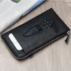 Genuine leather Alligator zipper mens long designer wallets male fashion casual cow leather card zero purses high phone clutchs no300E