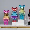 Designer Violent Bear Internet Celebrity Grand Set Decoration, Living Room Wine Cabinet, Modern Light Luxury Building Block Bear Decoration 27*12cm